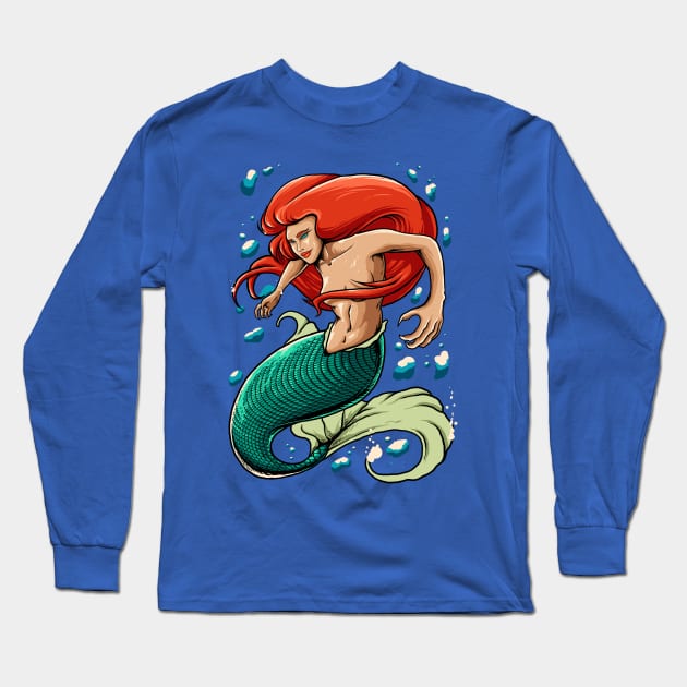 Mermaid Long Sleeve T-Shirt by mrgeek